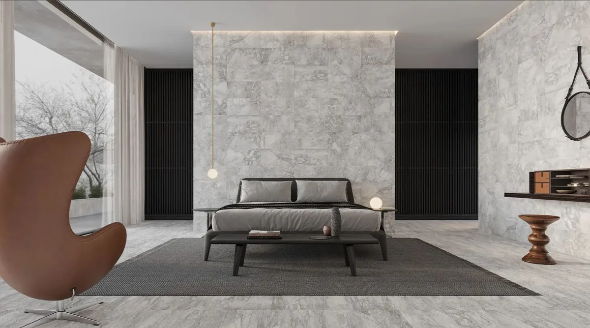Marble-inspired tile