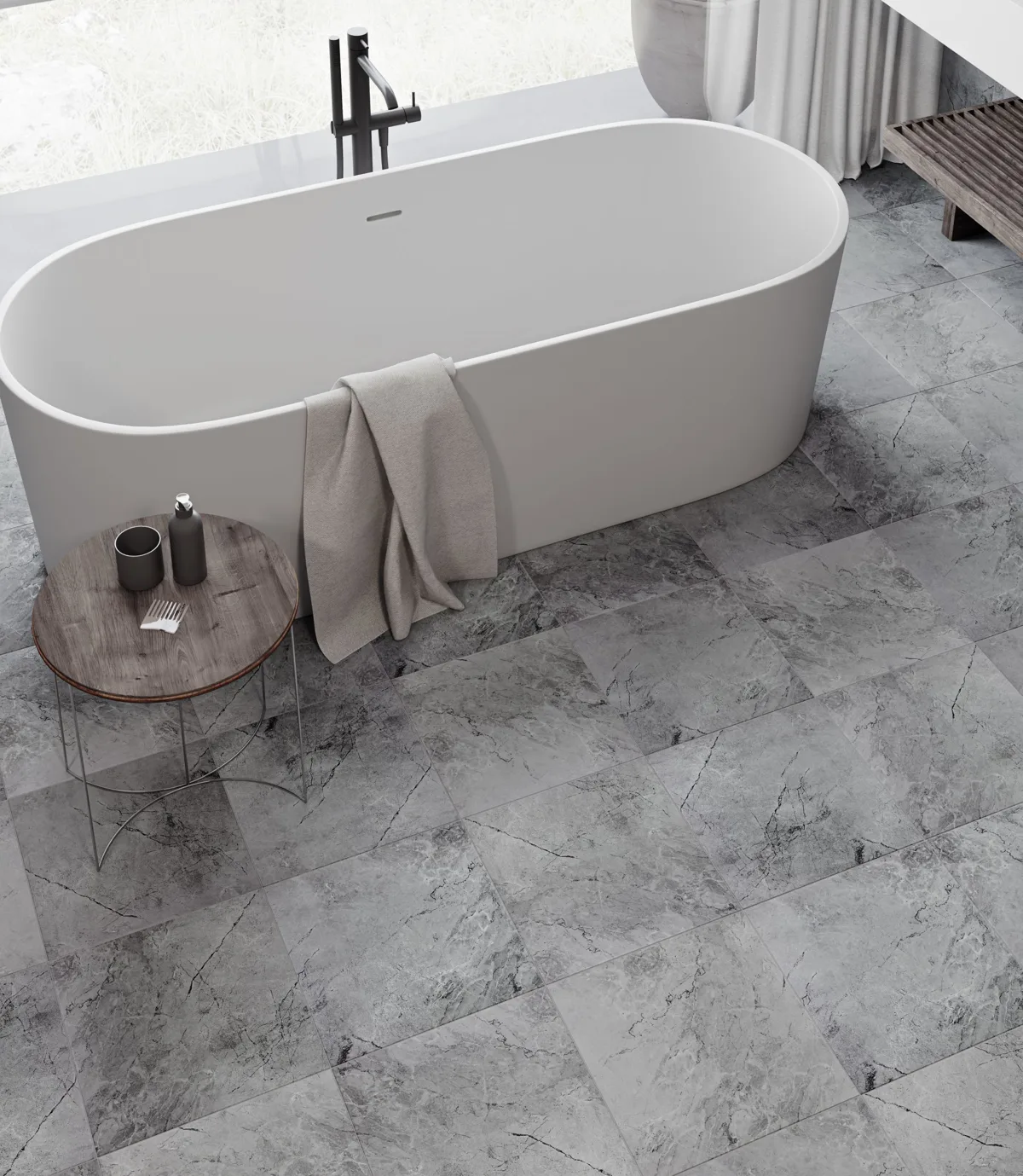 Marble-inspired tile