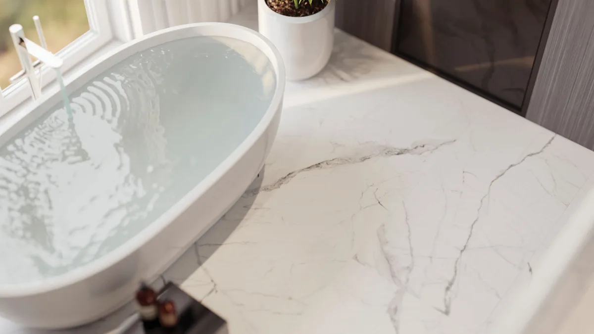 Marble-inspired tile