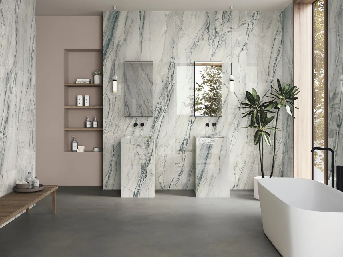 Marble-inspired tile