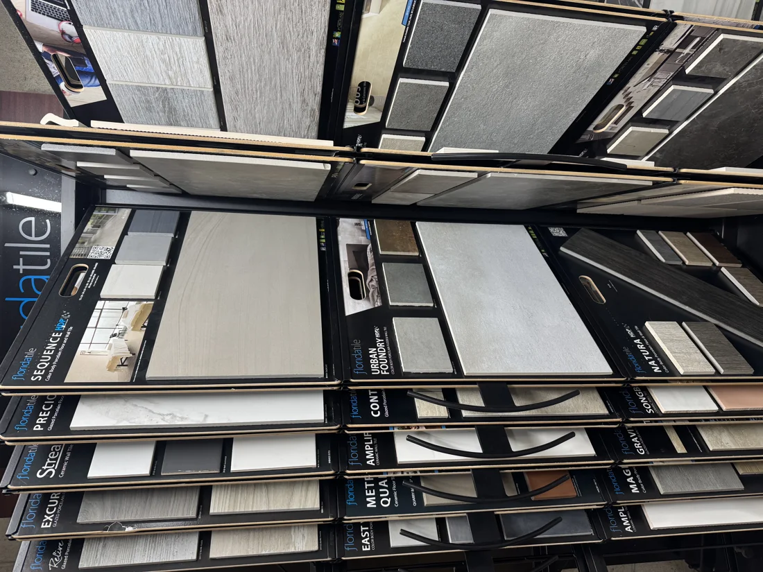Florida Tile display wall at the PoshHaus showroom